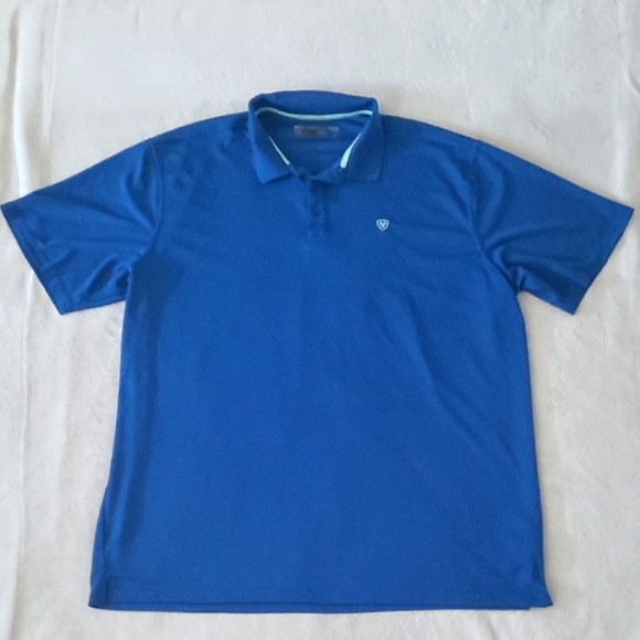 AriatTEK HeatSeries Polo Shirt Blue XXLT Performance Golf Outdoor Activewear - Picture 1 of 16